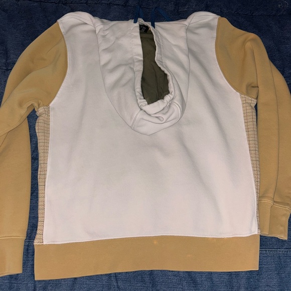Nike Men's Medium White and Tan Plaid Hoodie - Picture 5 of 5